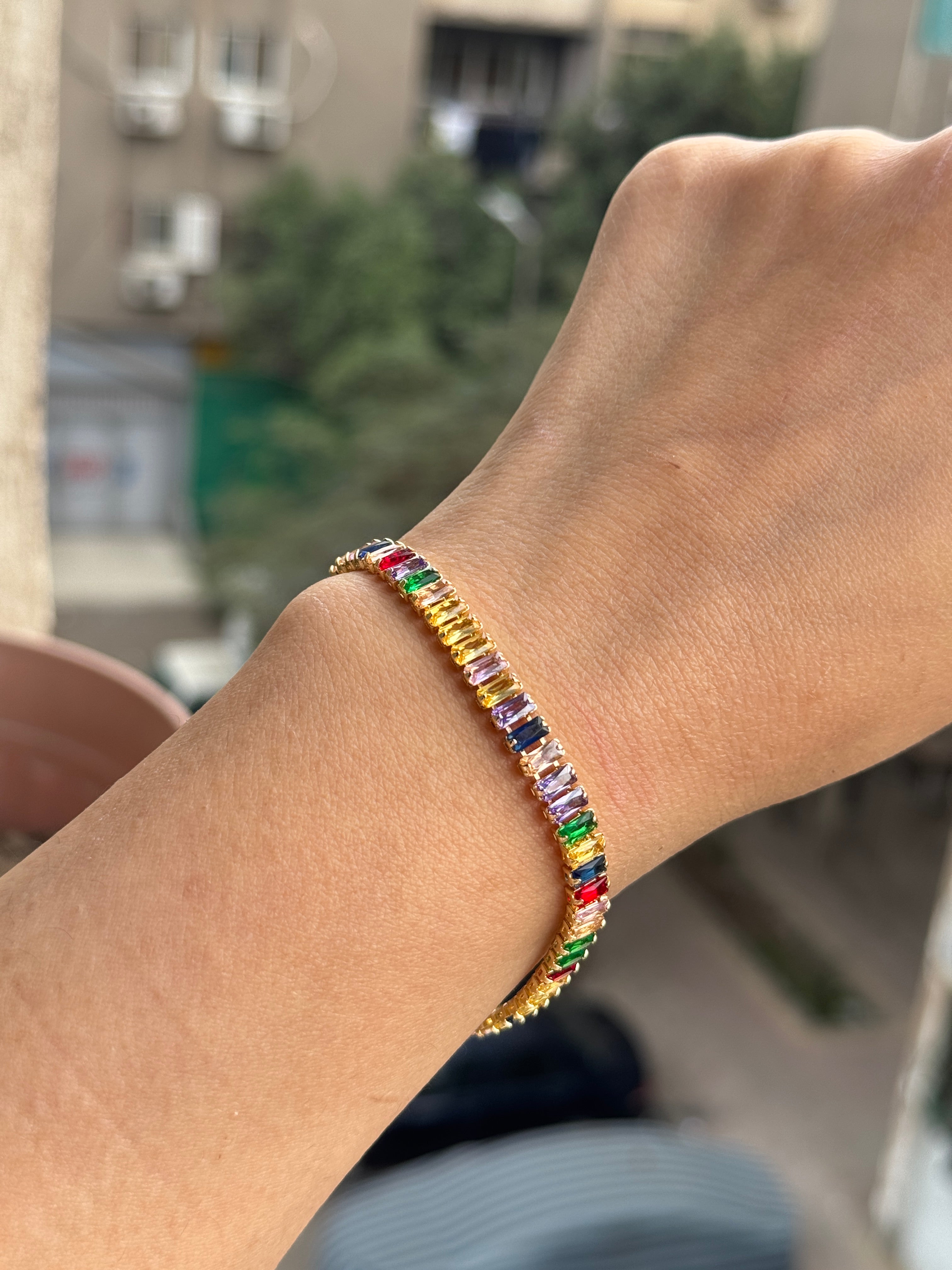 Colored Baguette Bracelet