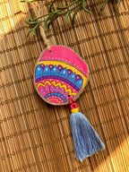 Pink Mandala Medium Tassel Wood Car Hanger