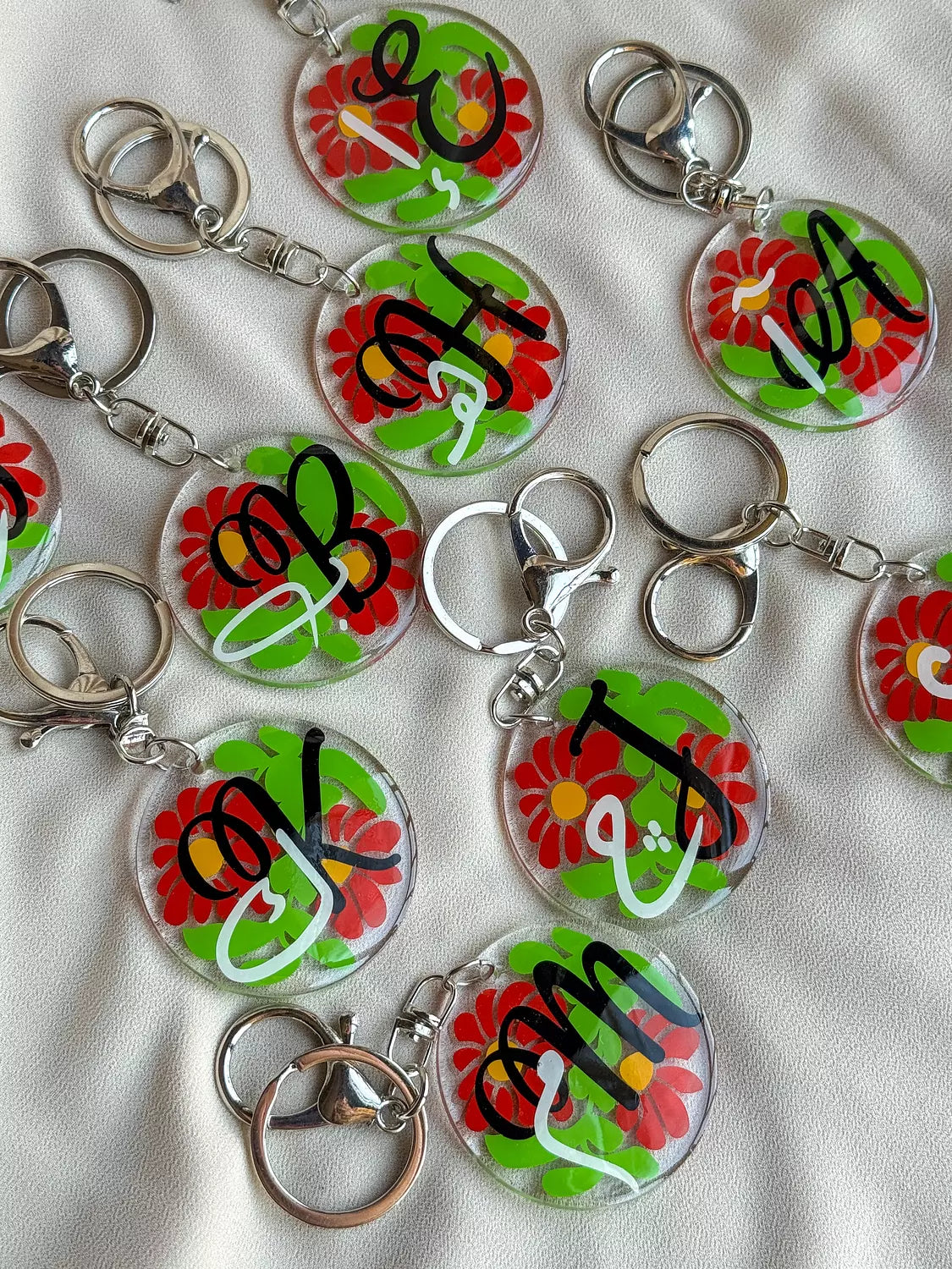 Tropical Arabic/English Acrylic Keychain