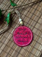  " اطمئن " Natural Leather Round Car Hanger