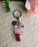 Resin Letters Keychain ( Glitter Pink ) 
