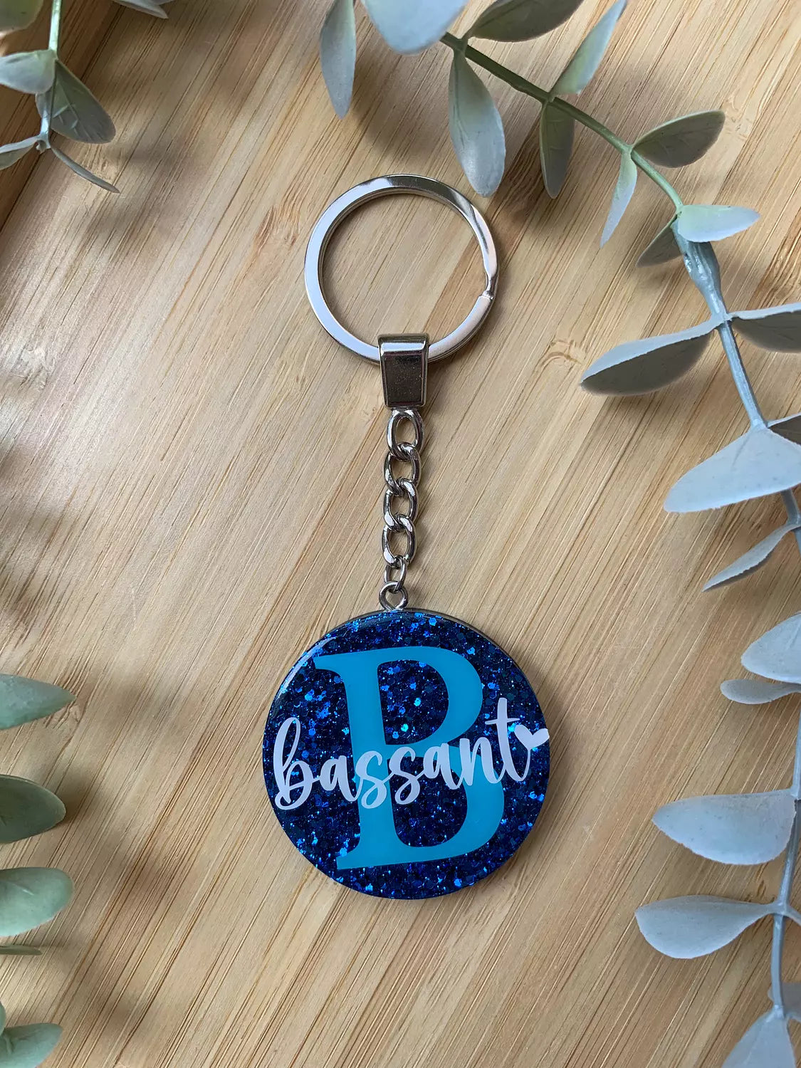 Letter/Name Keychain " Glitter Colors  "