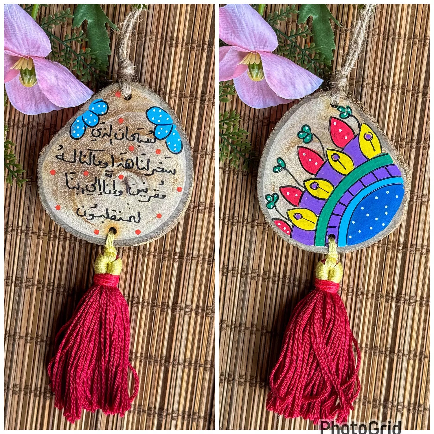 Mandala Small Tassel Wood Car Hanger