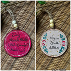  " اطمئن " Natural Leather Round Car Hanger