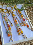 Agate Initial Bag Charm