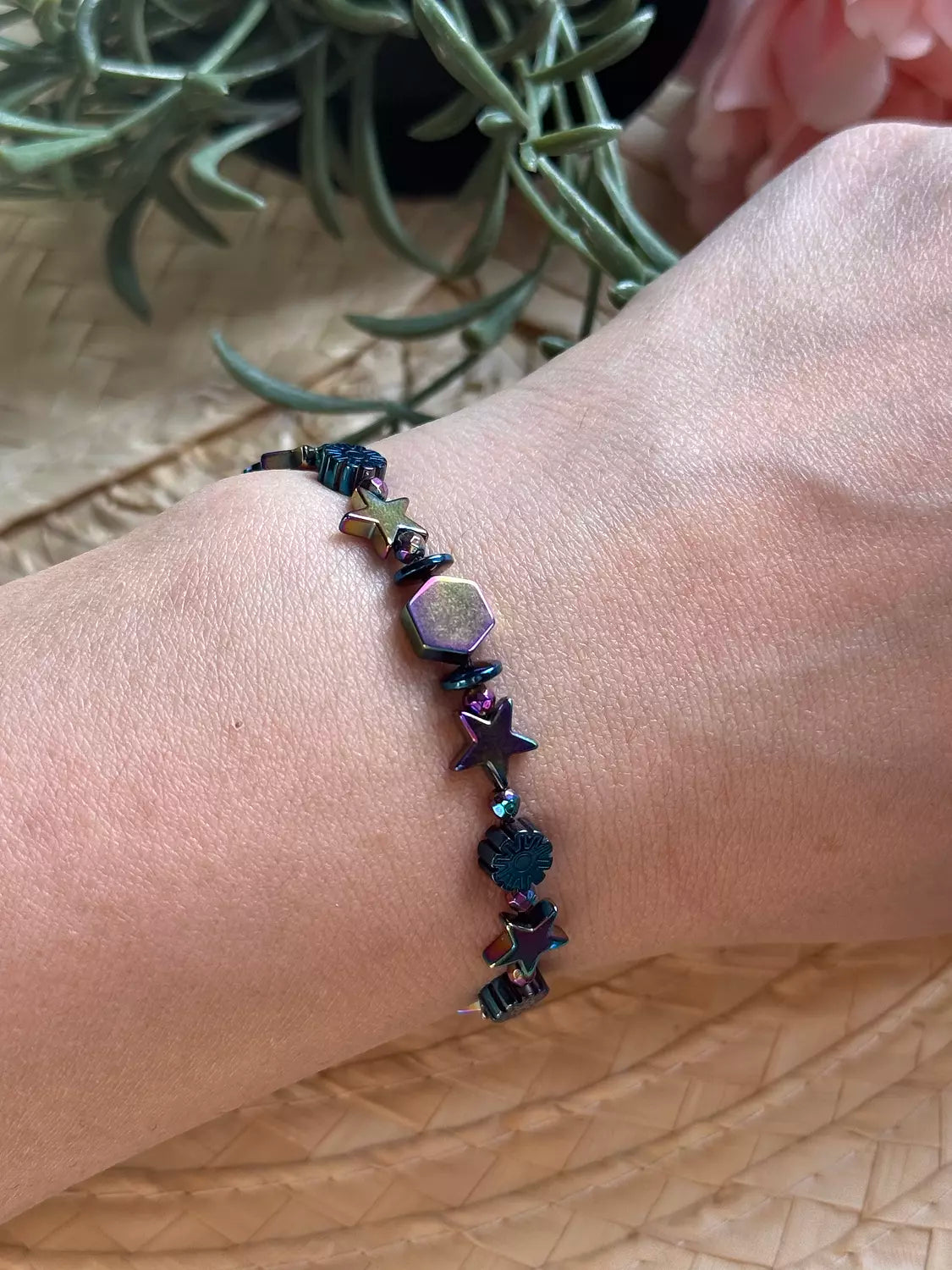 Hematite / Agate Light Blue Bracelet