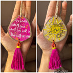 Choose Joy Small Tassel Wood Car Hanger