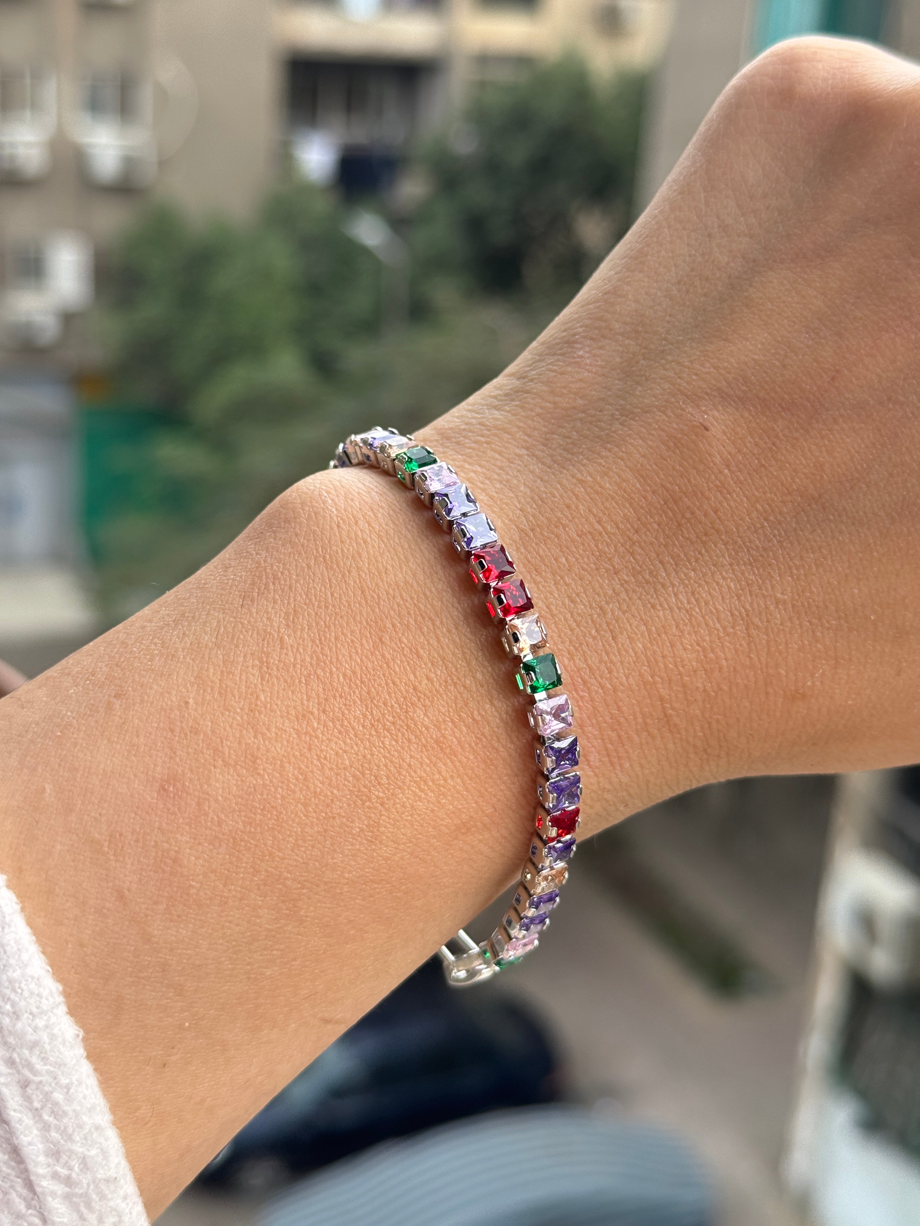 Colored Tennis Bracelet