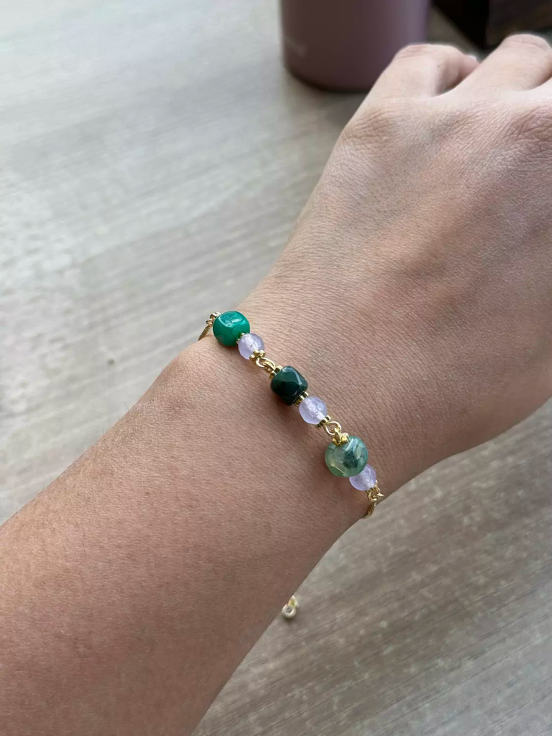 Cube Agate Bracelet