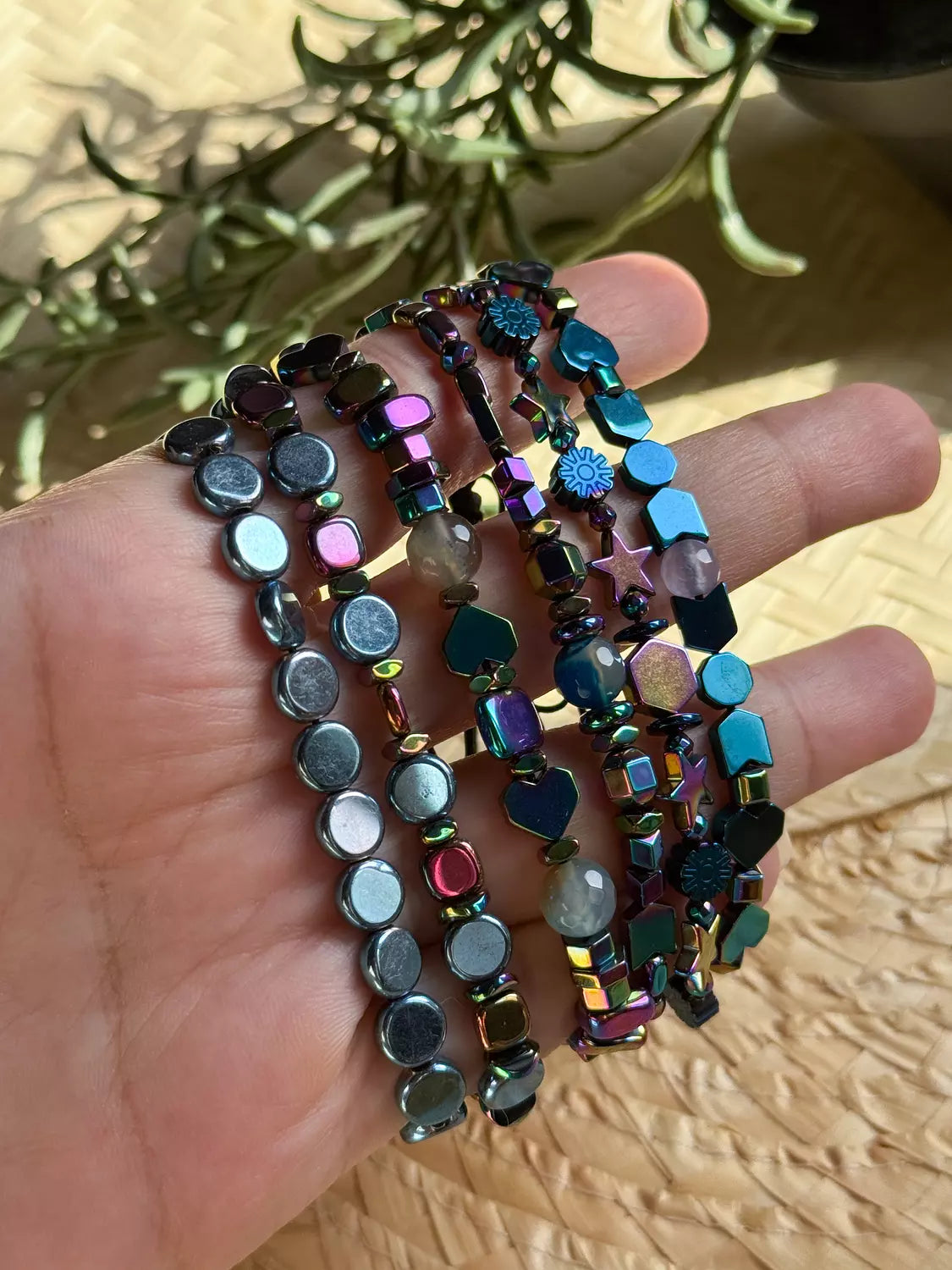 Hematite / Agate Light Blue Bracelet