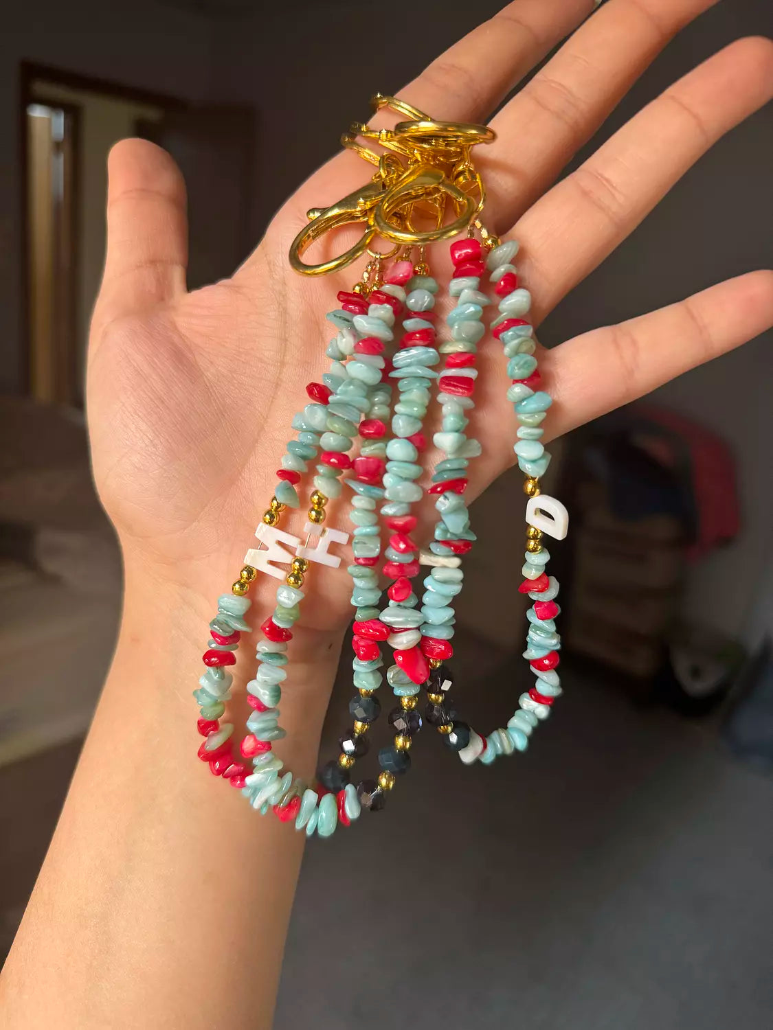 Letter Bag Charm " Baby Blue "