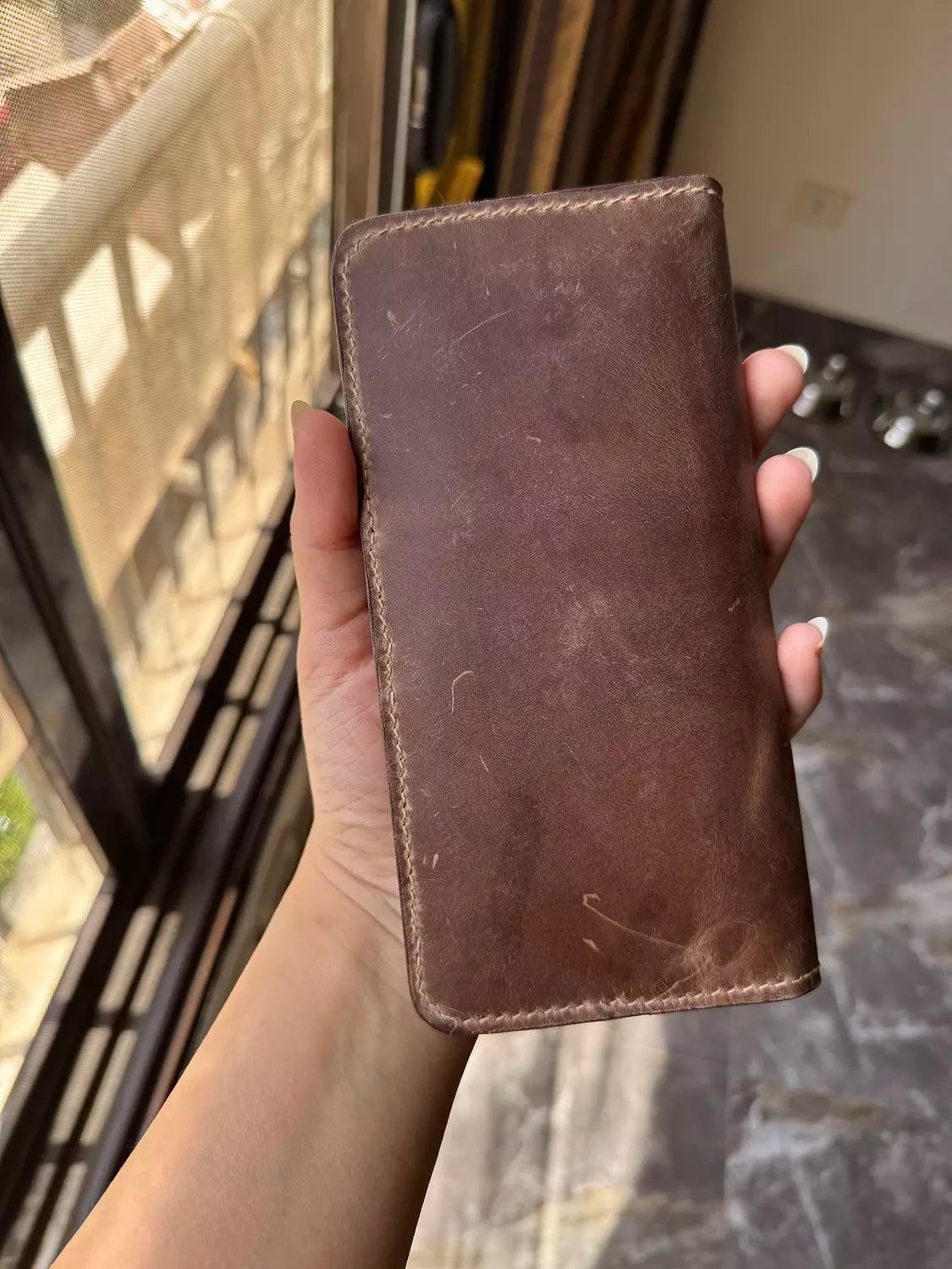 Unisex Zipper Long Wallet ( Brown )