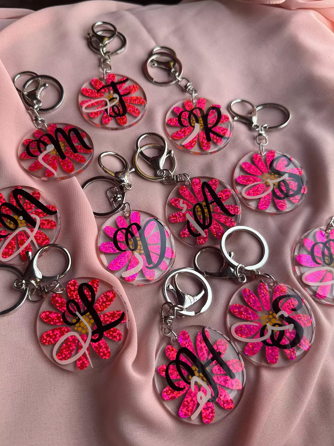 Floral Arabic/English Acrylic Keychain