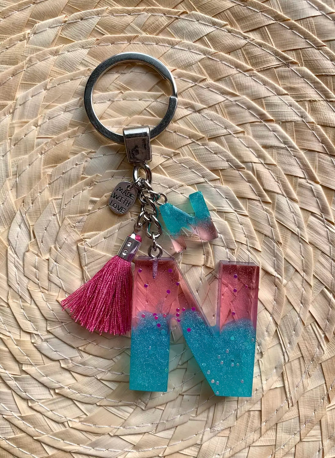 Letter ( N ) Keychain