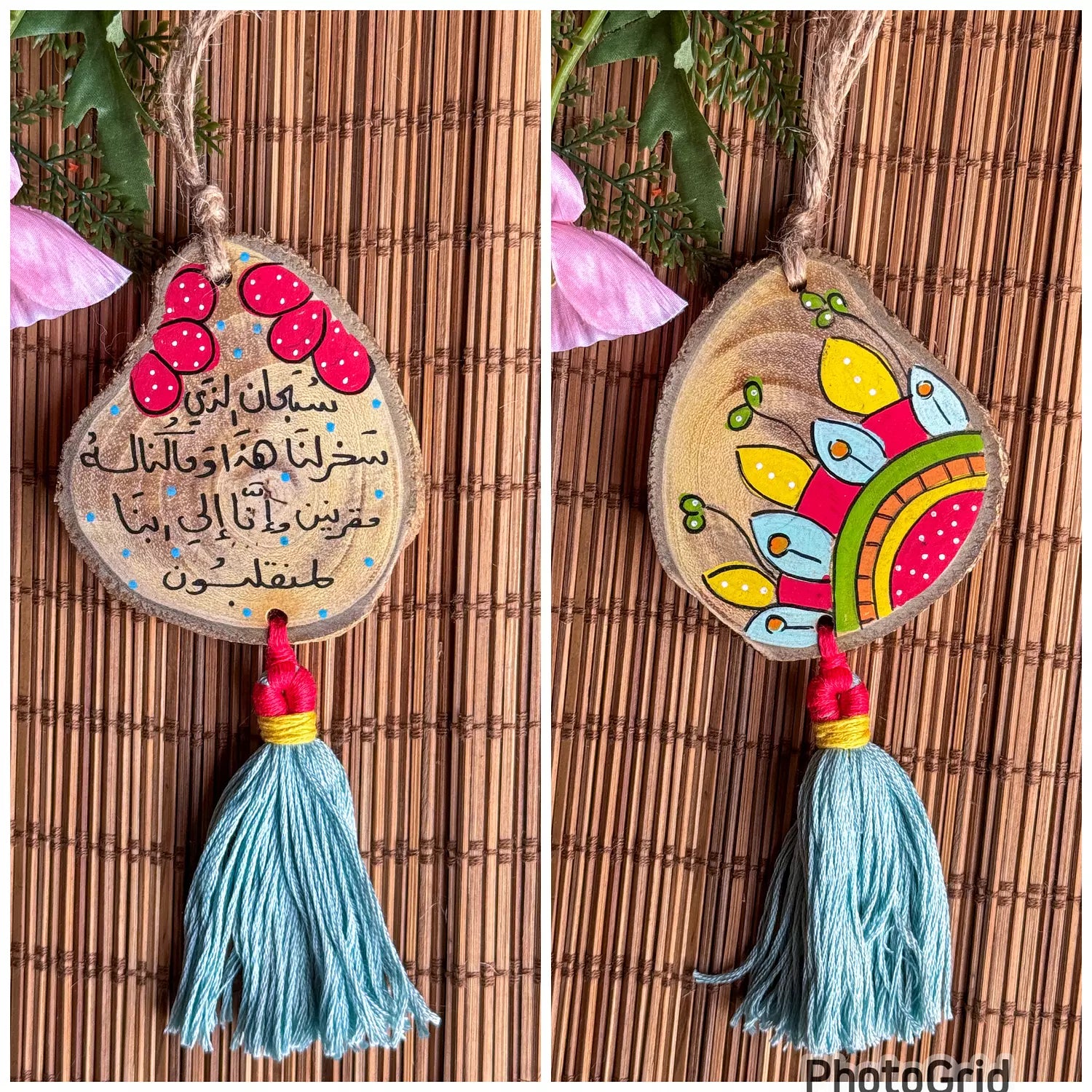 Mandala Small Tassel Wood Car Hanger