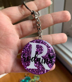 Letter/Name Keychain " Glitter Colors  "