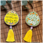 "Enjoy the Day" Medium Tassel Wood Car Hanger