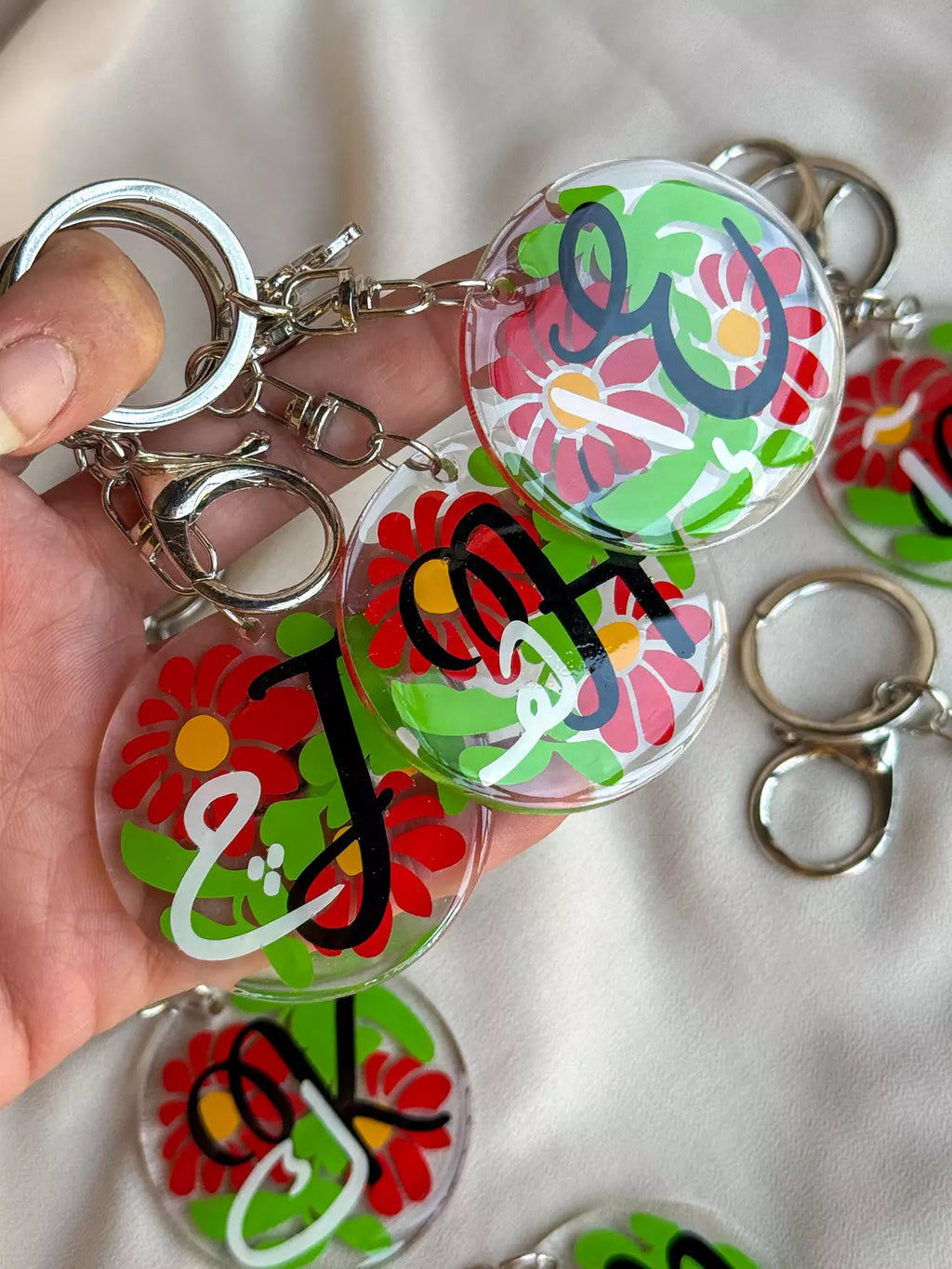 Tropical Arabic/English Acrylic Keychain