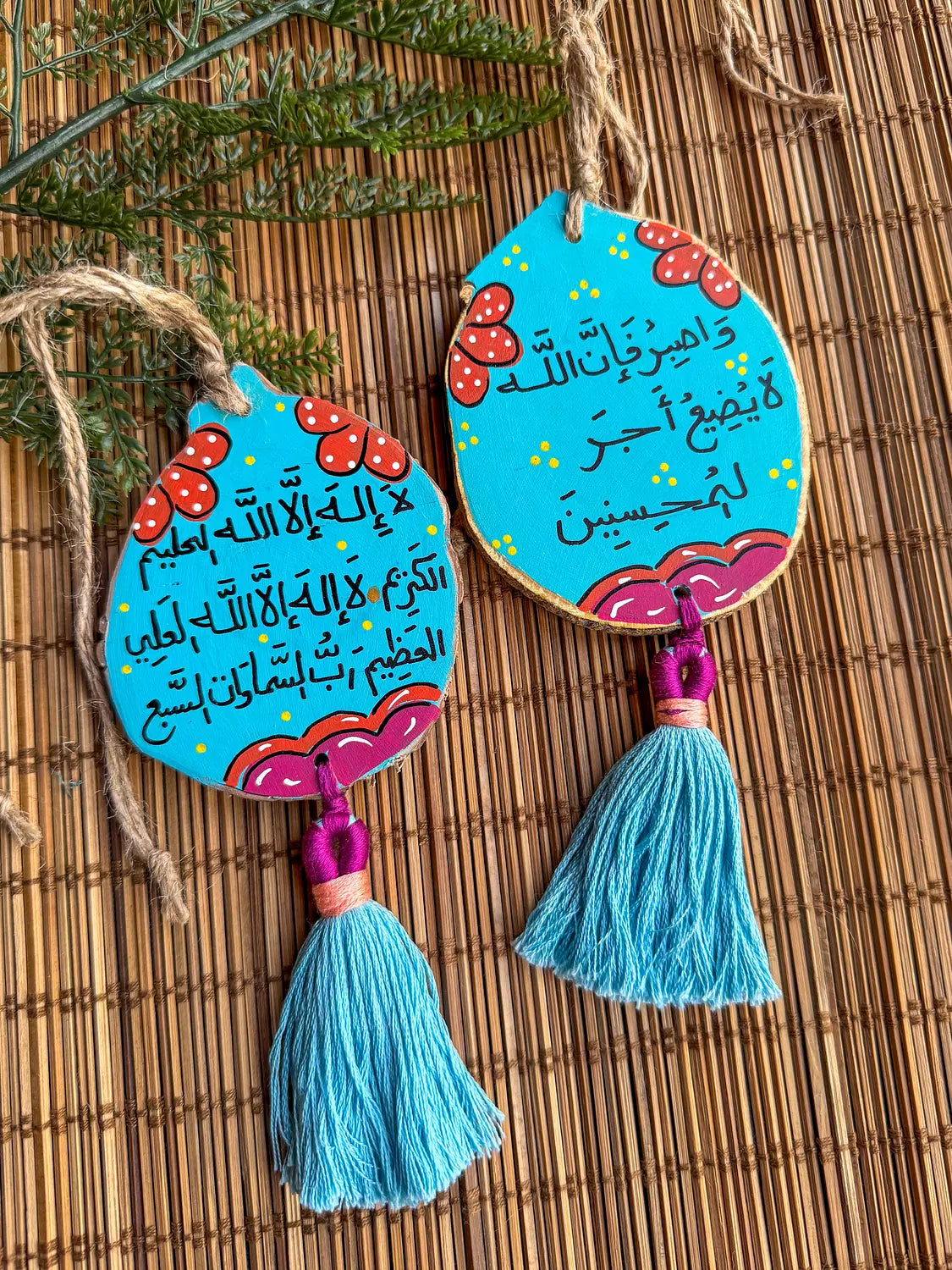 Cotton Candy Medium Tassel Wood Car Hanger