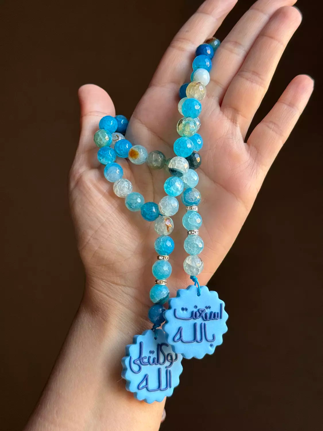 Agate Sea Lover Rosary Car Hanger