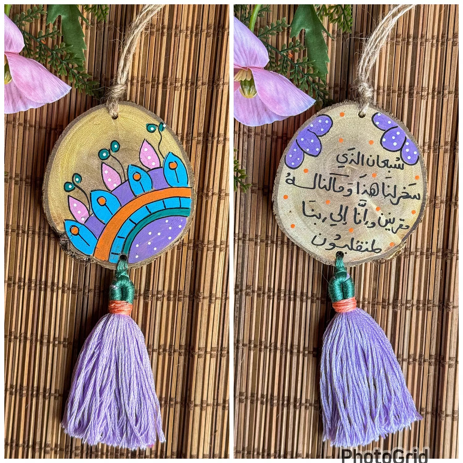 Mandala Small Tassel Wood Car Hanger