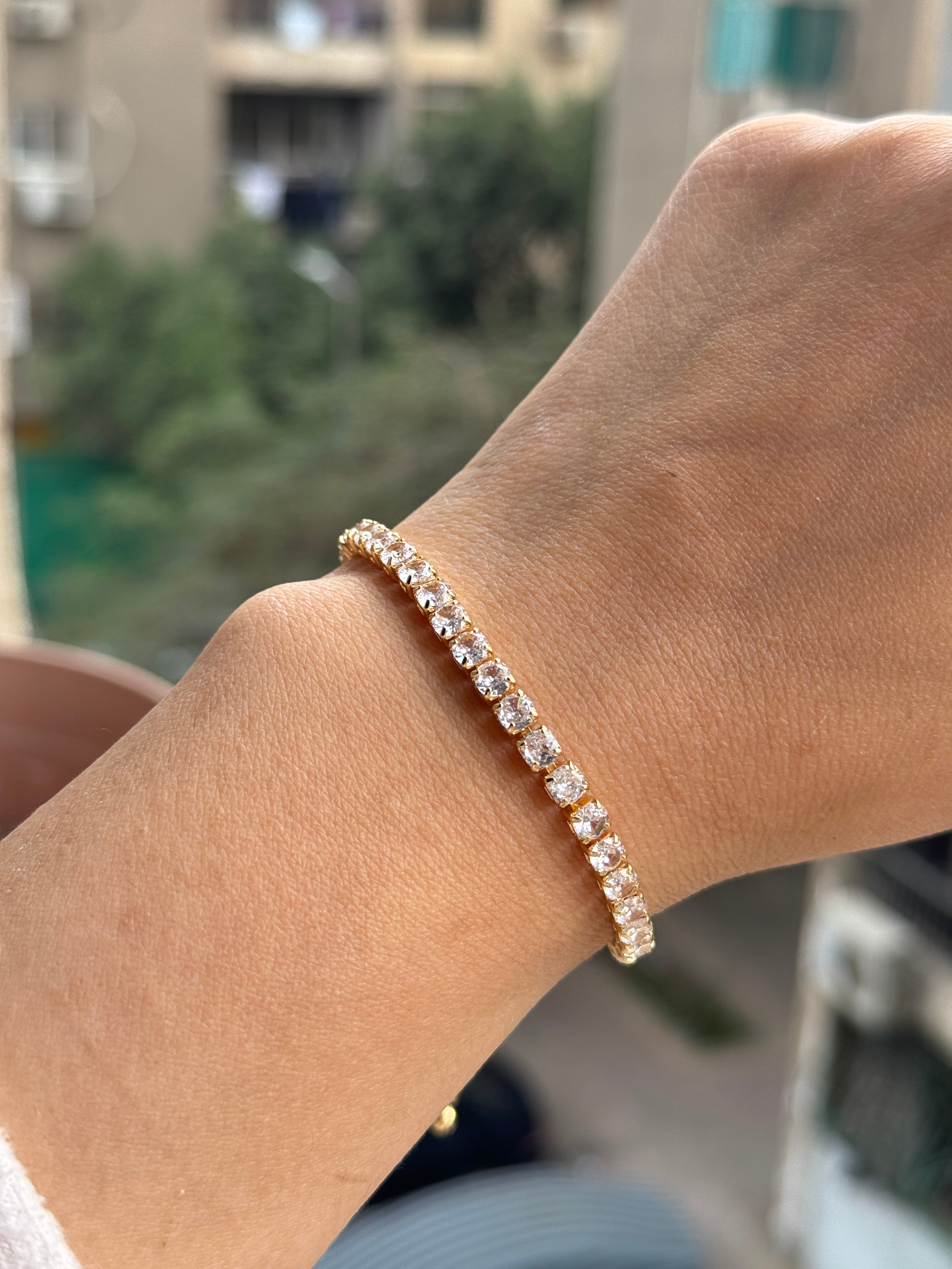 Gold Tennis Adjustable Bracelet