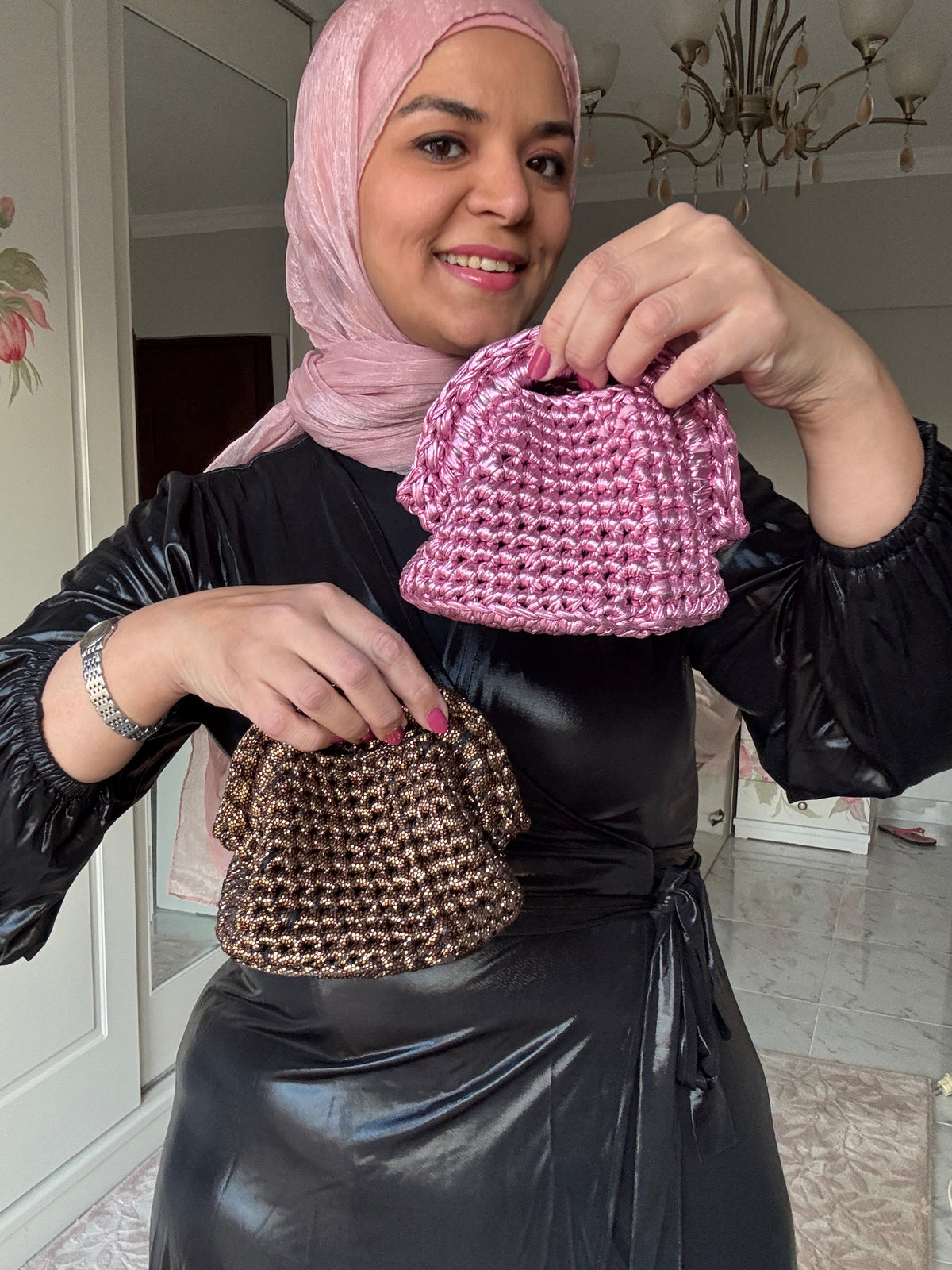 Petite Glam Crochet Evening Bag ✨