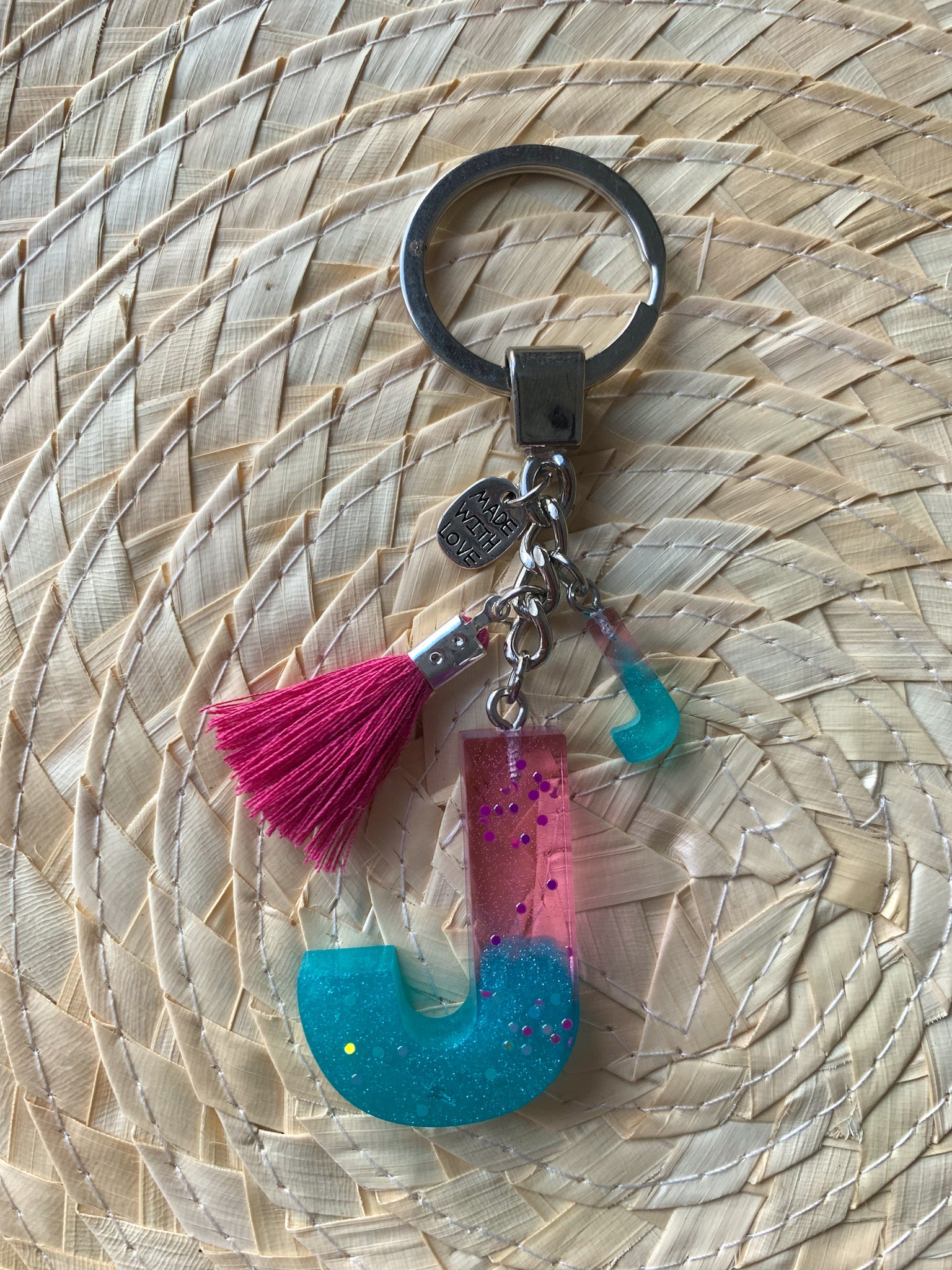 Letter ( J ) Keychain