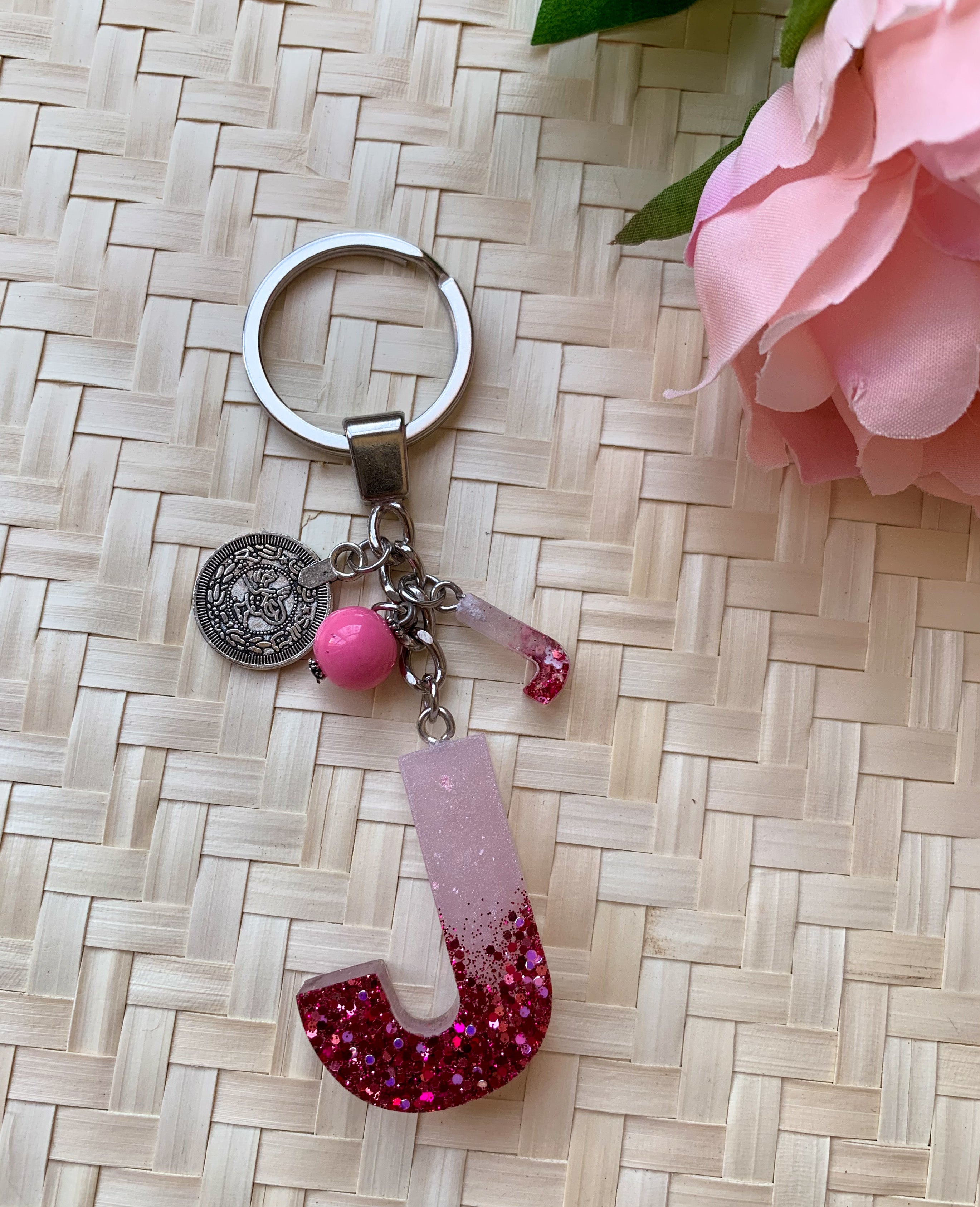 Letter ( J ) Keychain