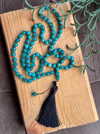 Knotted 99 Bead Rosary  " Teal "