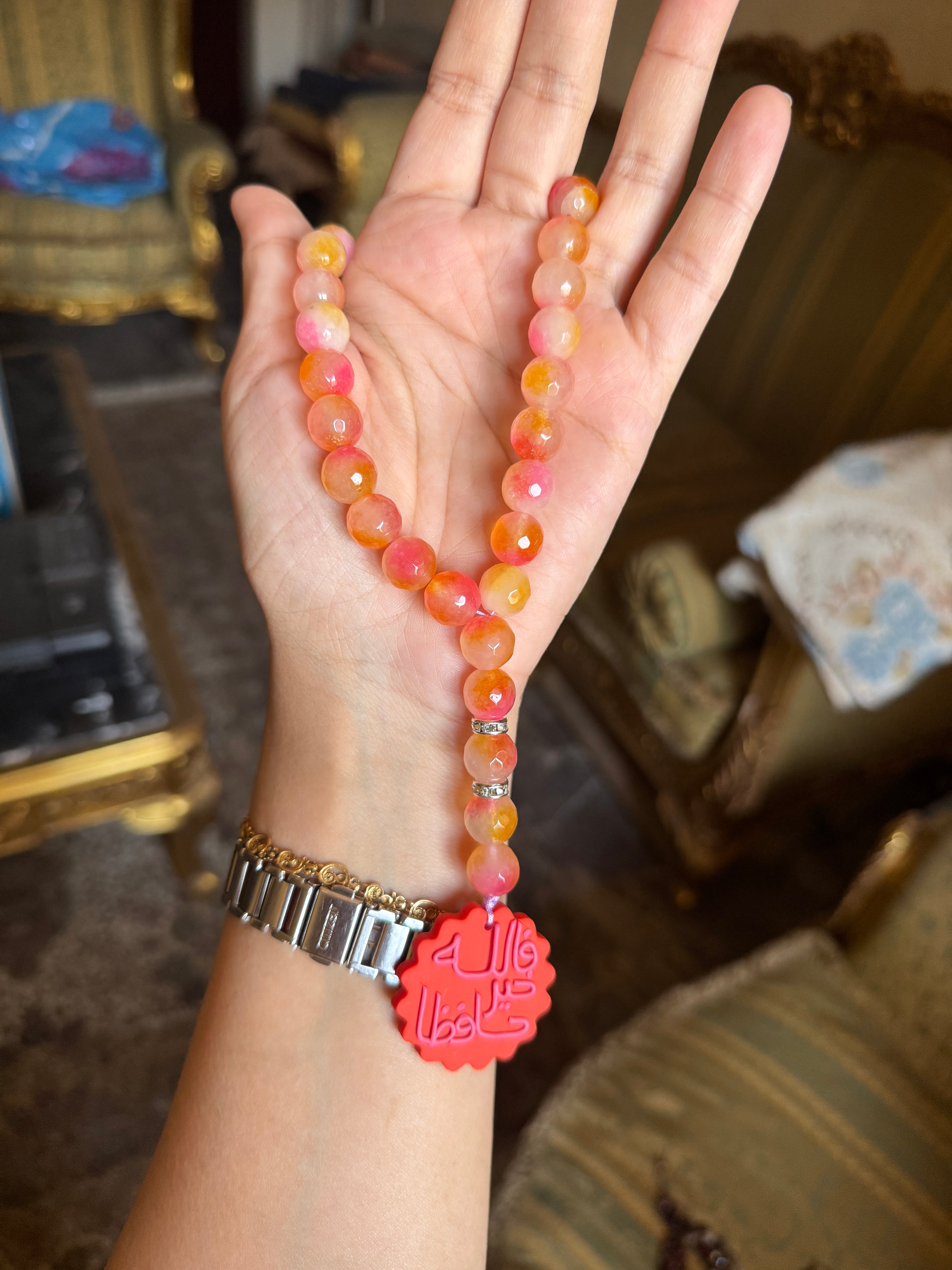 Agate Candy Rosary Car Hanger