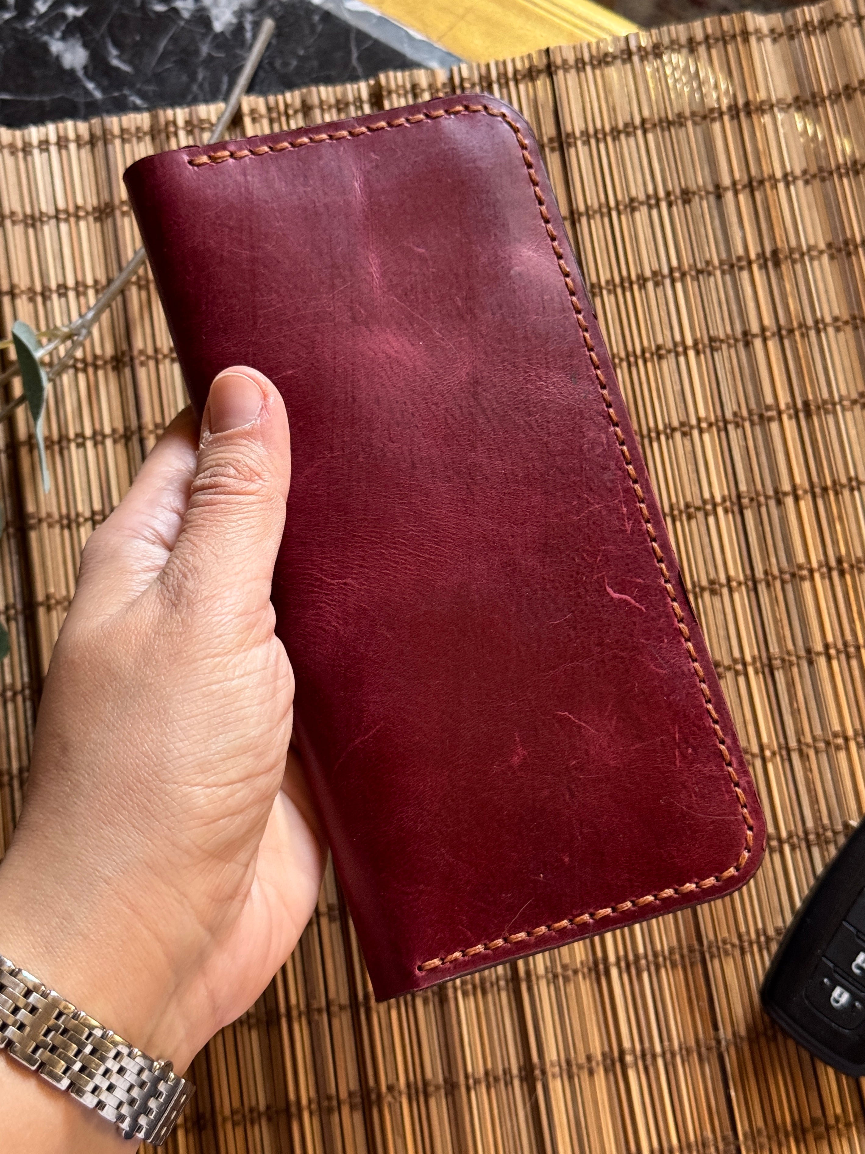 Tic Tac Long Wallet ( Maroon )