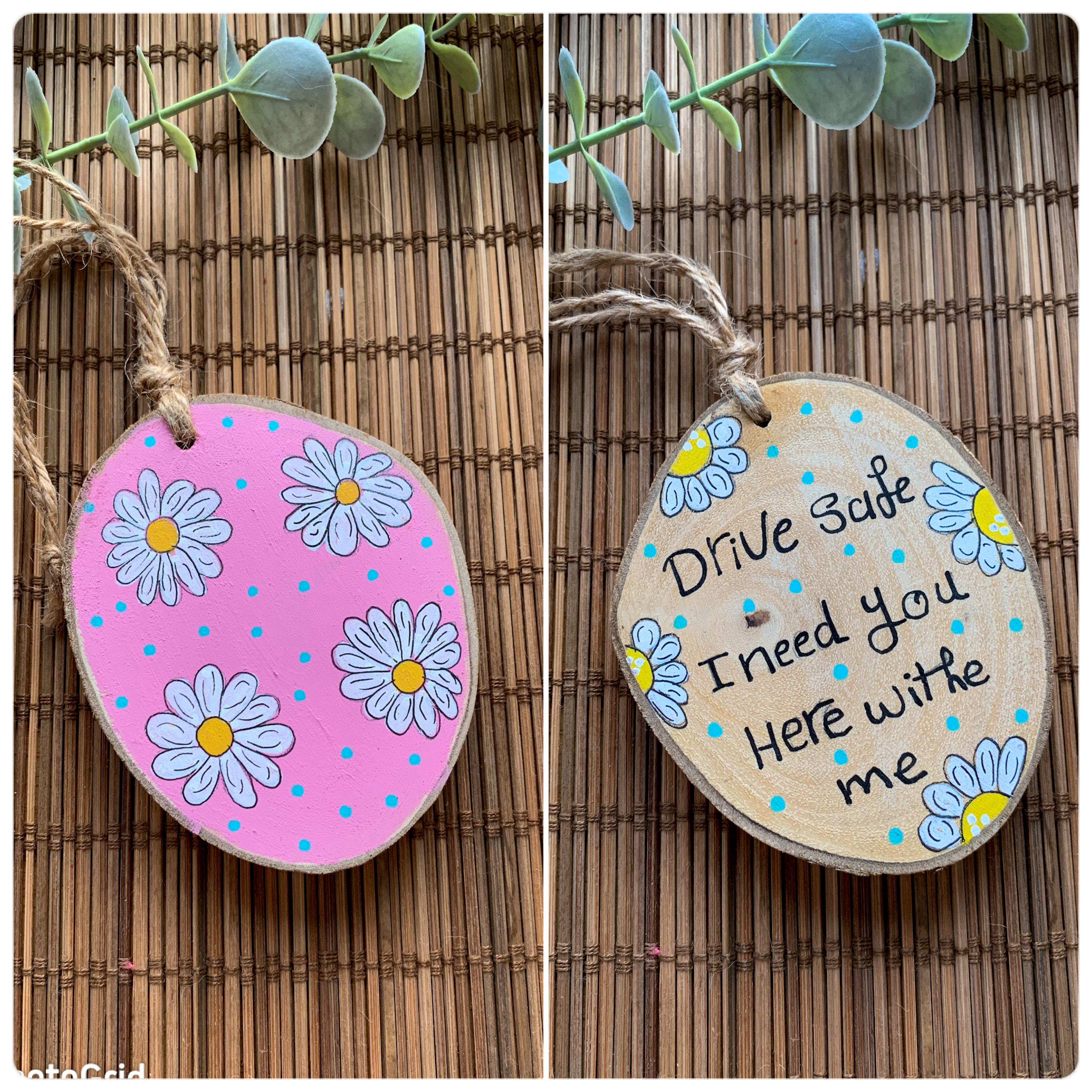 Drive Safe  Medium Wood Car Hanger