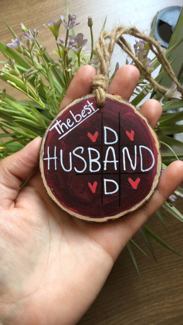 Husband / Dad Medium Wood Car Hanger