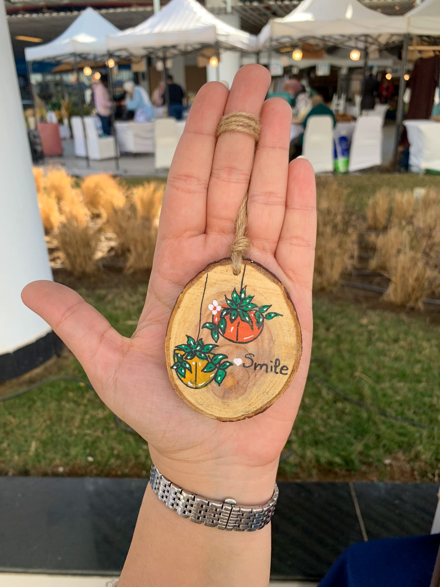 Smile Small Wood Car Hanger