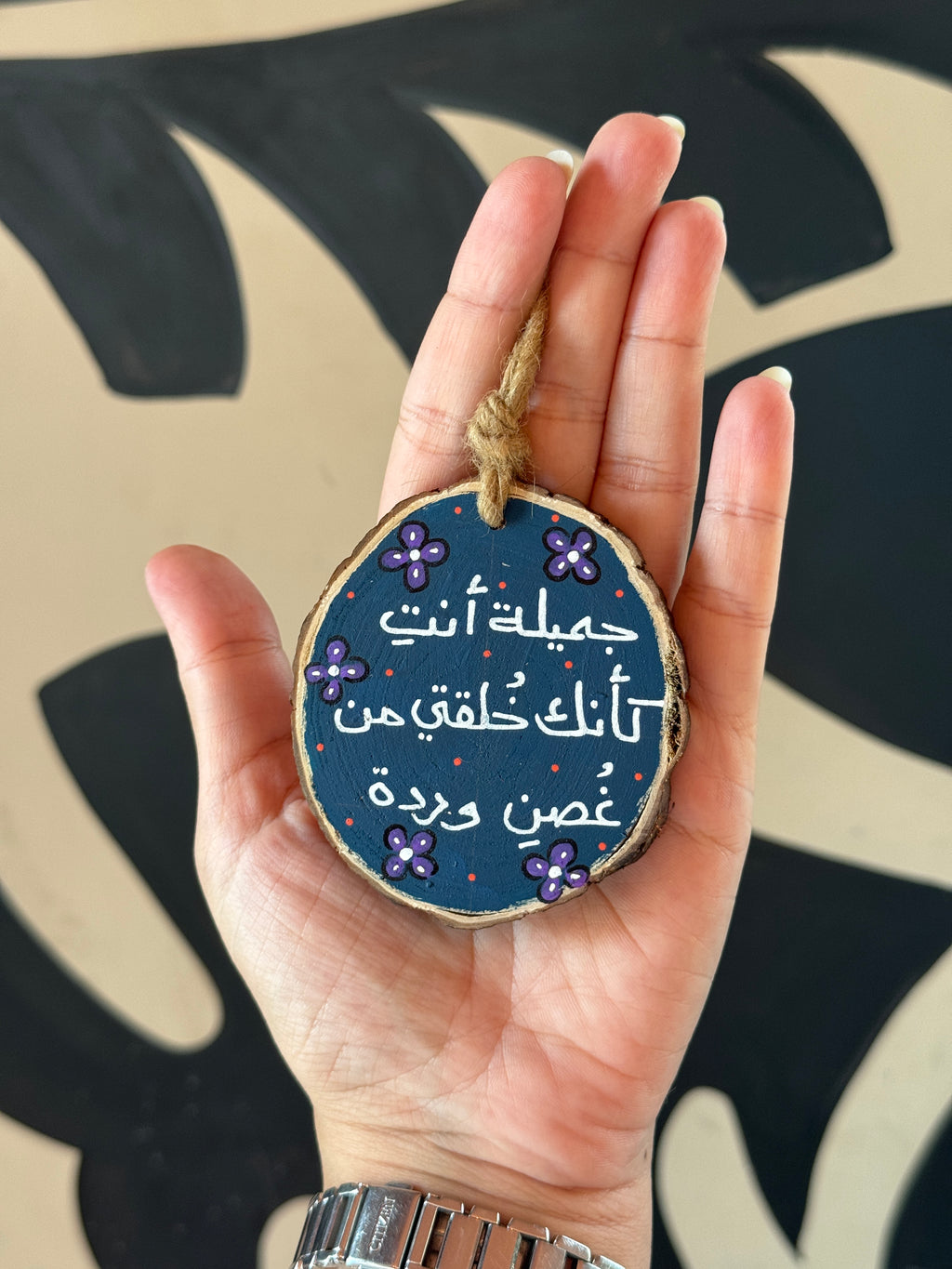 غصن وردة Small Wood Car Hanger