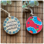 Blue Flowers Small Wood Car Hanger