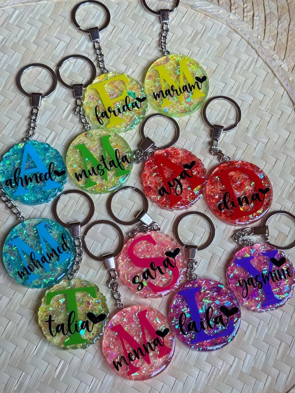 Letter/Name Keychain " Opal Colors "