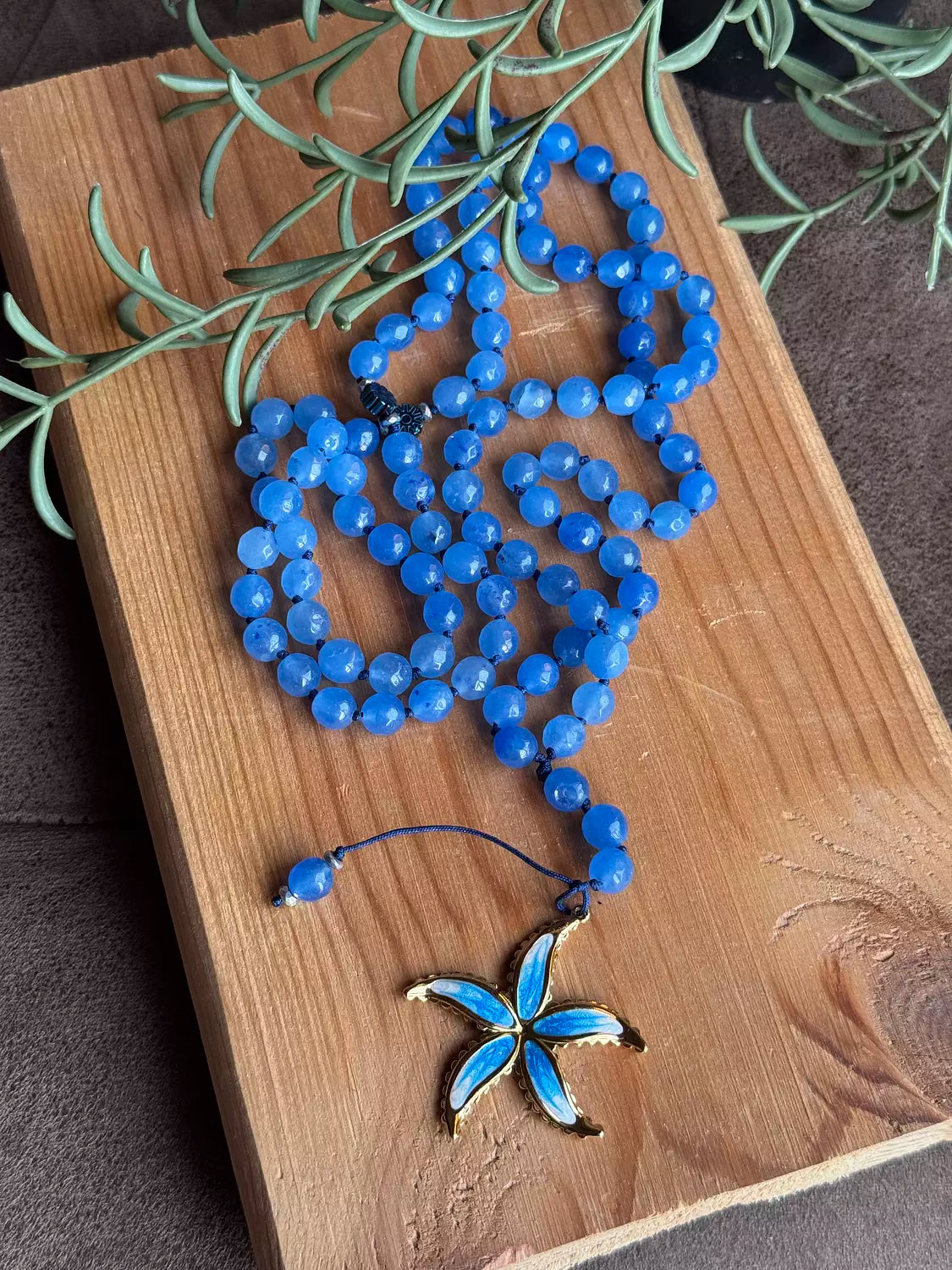 Knotted 99 Bead Rosary  With Pendant Charm