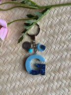 Resin Letters Keychain ( Glitter Blue )