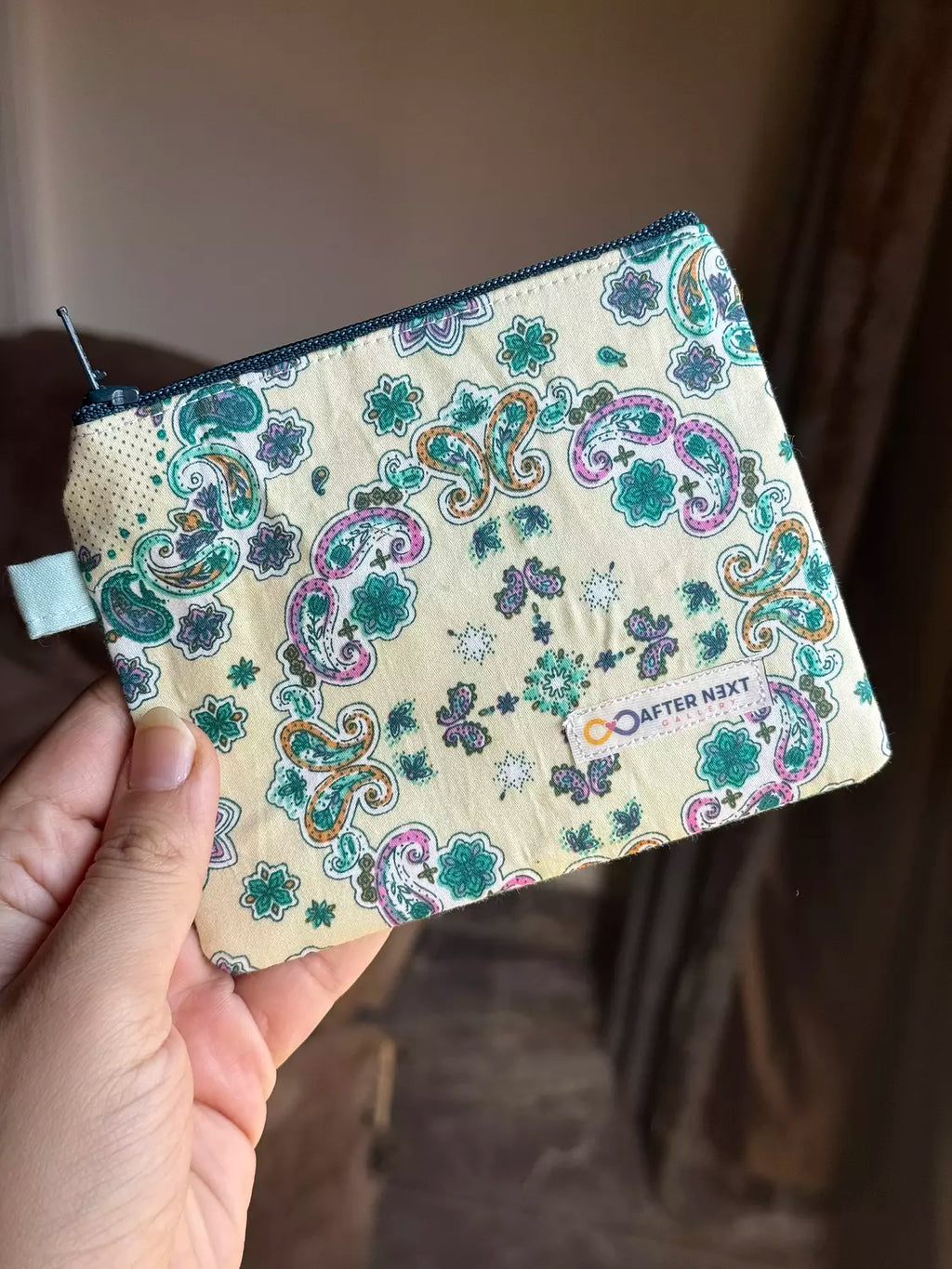 Mehndi Teal Keychain Wallet