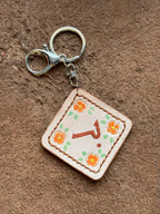 Natural Leather Arabic Letters Keychain " Light "