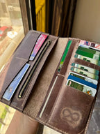 Unisex Zipper Long Wallet ( Brown )