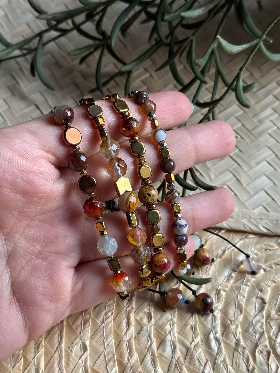 Hematite / Agate Brown Bracelet