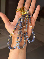 Letter Bag Charm " Blue "