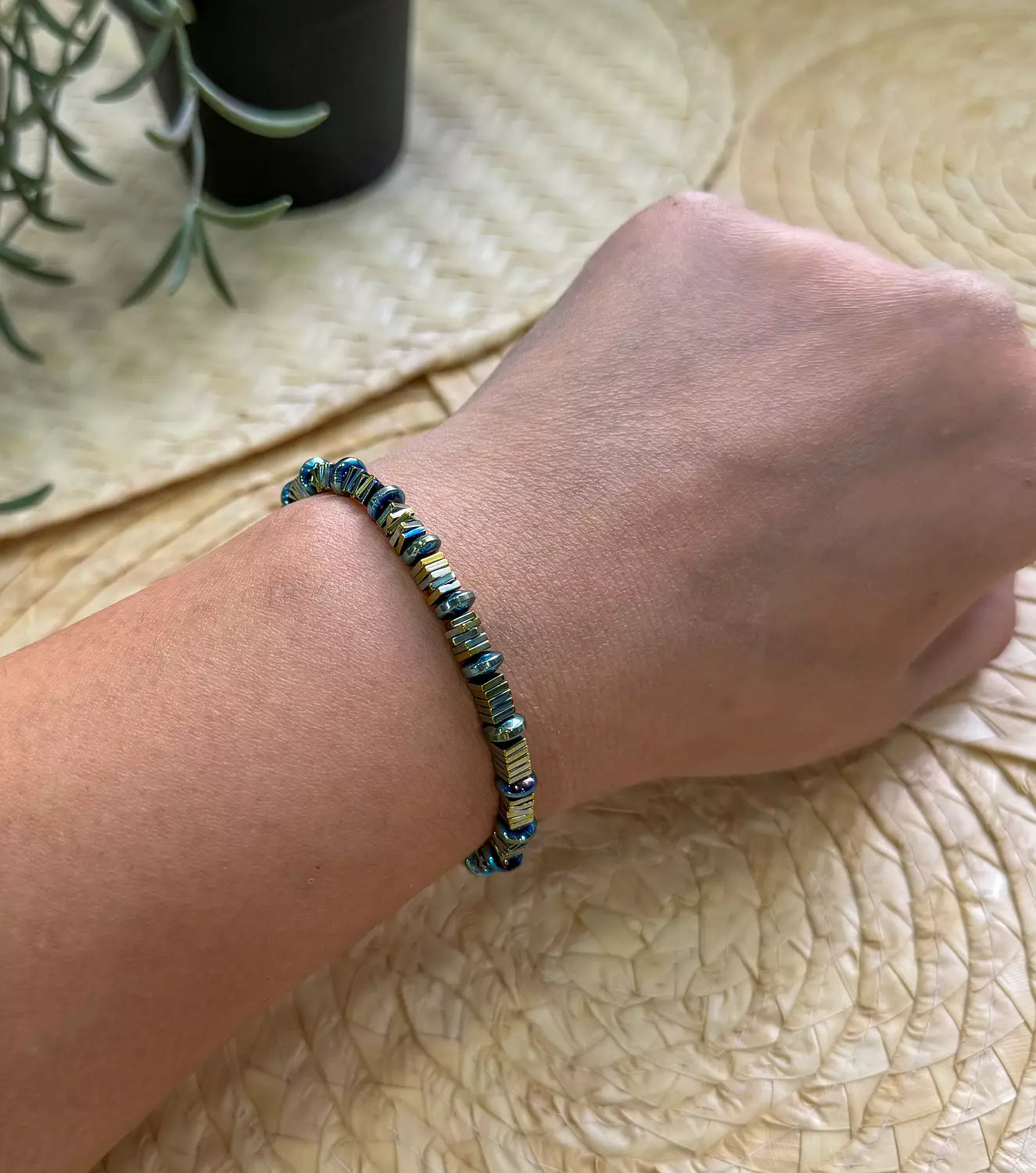 Hematite Green Bracelet