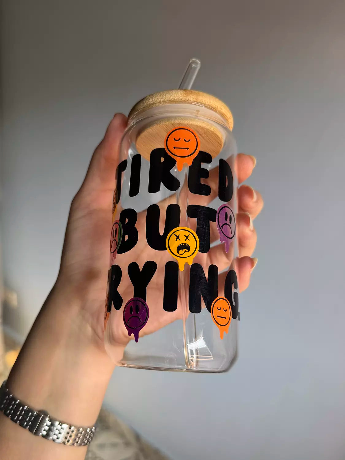 Tired But Trying Tumbler Glass