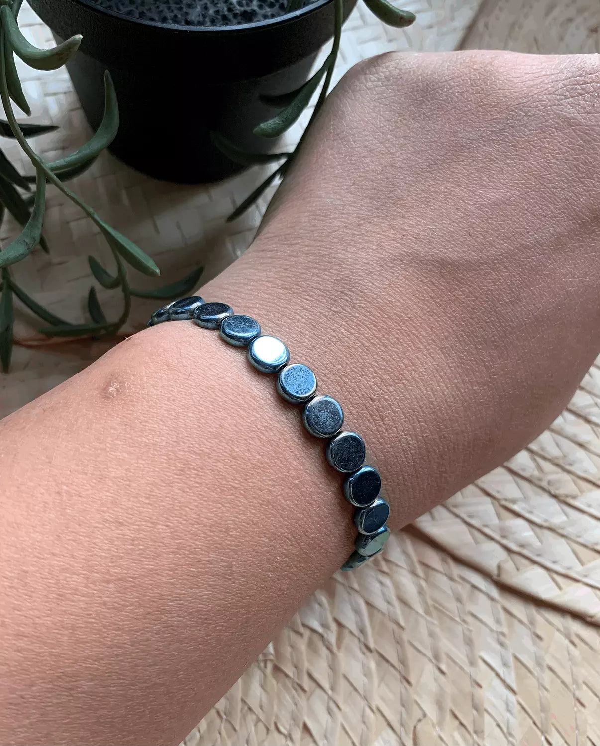 Hematite / Agate Light Blue Bracelet