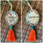 I Love Your Smile Medium Tassel Wood Car Hanger