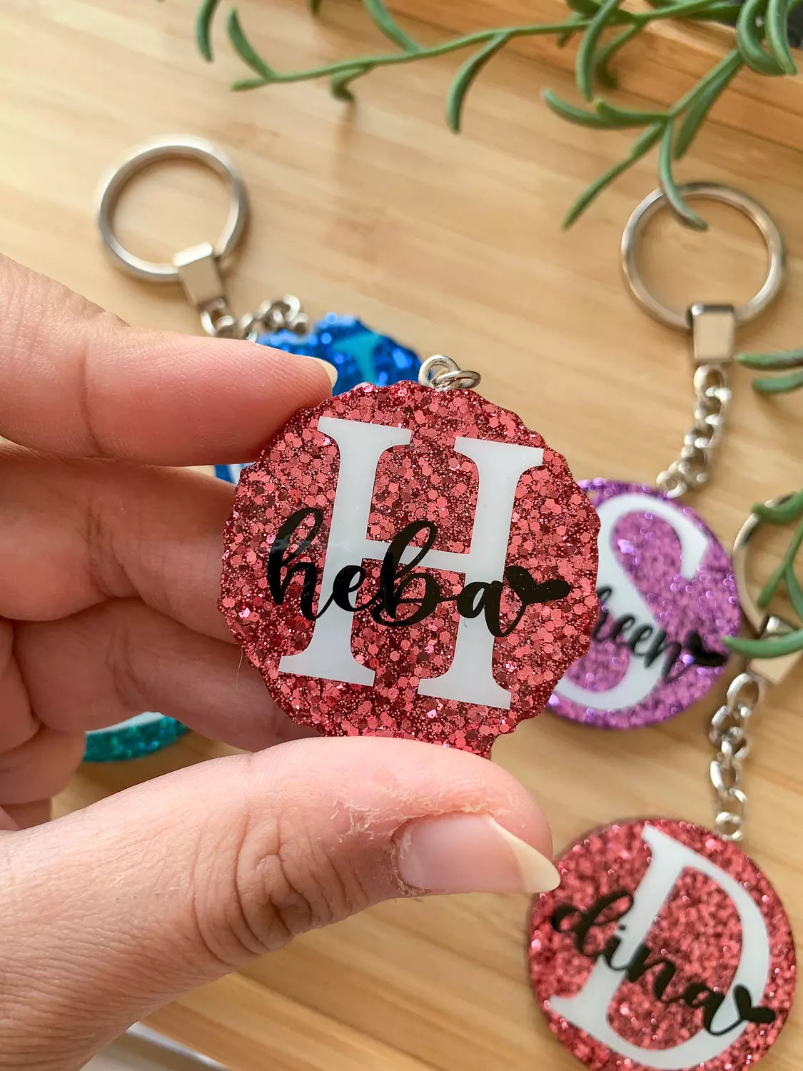 Letter/Name Keychain " Glitter Colors  "